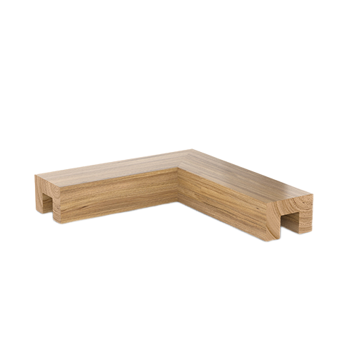 Glasleistenrohr Eckverbinder 90° 60x40mm Eiche lackiert