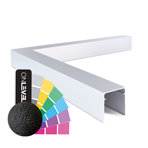 LAZORTRACK angle intérieur 90° 42x48mm, alum. RAL structuré