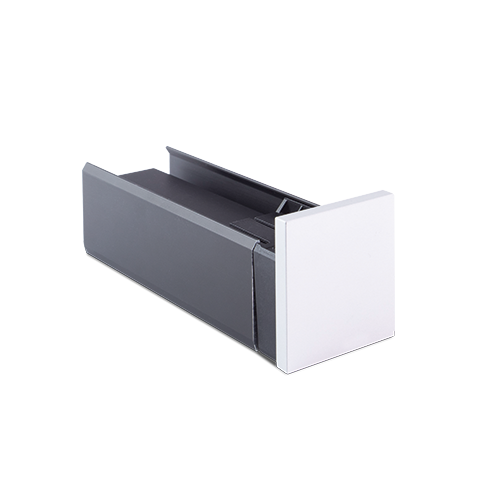 LAZORTRACK eindkap rechts 42x48mm, alum. nat. geanodiseerd