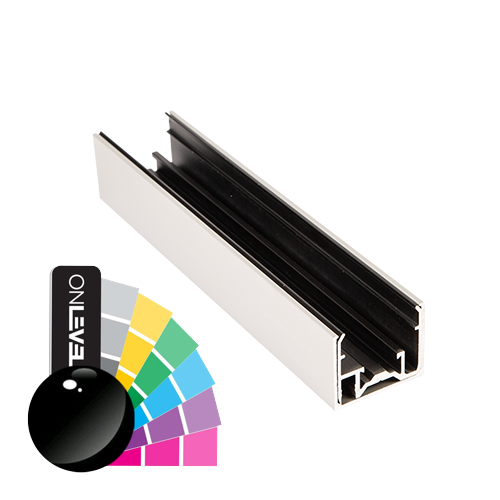 LAZORTRACK main cour. murale 42x34mm L=2,5mtr, alum. RAL brillant