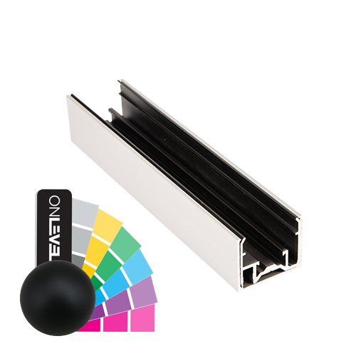 LAZORTRACK main cour. murale 42x34mm L=2.5mtr, alum. RAL mat
