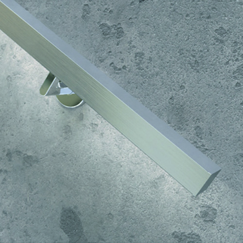 LAZORTRACK wall handrail set 42x34mm L=5mtr, alum. natural anodized