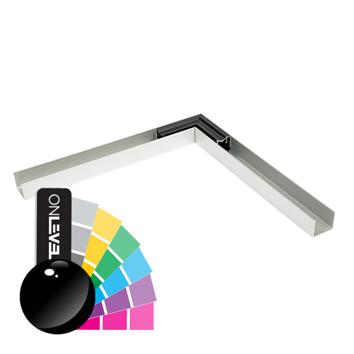 LAZORTRACK main cour. murale 42x34mm angle intérieur 90°, alum. RAL brillant