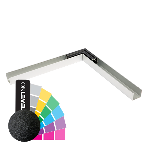 LAZORTRACK muur handreling 42x34mm binnenhoek 90°, alum. RAL struct.