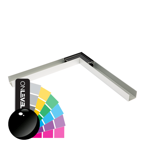 LAZORTRACK main cour. murale 42x34mm angle extérieur 90°, alum. RAL brillant
