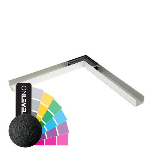 LAZORTRACK muur handreling 42x34mm buitenhoek 90°, alum. RAL struct.