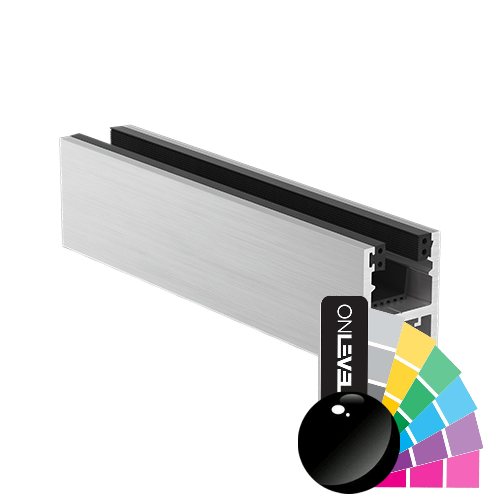 KAZIWALL Profil oben Glas 16.76/17.52mm L=2500mm, Aluminium RAL glänzend