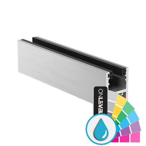 KAZIWALL en haut Profil verre 16.76/17.52mm L=2500mm, aluminium ARMOR RAL