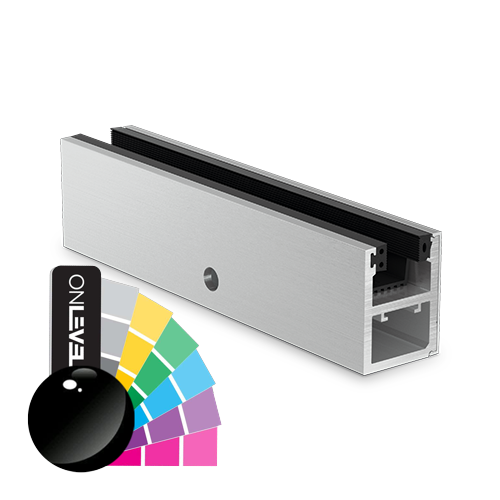 KAZIWALL zijkant profiel glas 16.76/17.52mm L=2500mm, aluminium RAL glanzend