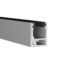 KAZIWALL top profile 2-piece glass 16.76/17.52mm L=2500mm, aluminum natural anodized