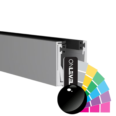 KAZIWALL en haut Profil 2-pièces verre 16.76/17.52mm L=2500mm, aluminium RAL brillant