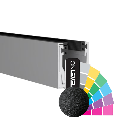 KAZIWALL top profiel 2-delig glas 20.76/21.52mm L=2500mm, aluminium RAL structuur