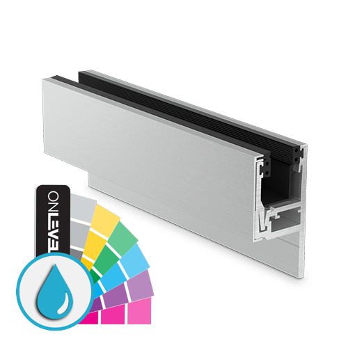 KAZIWALL Profil seitlich 2-teilig Glas 16.76/17.52mm L=2500mm, Aluminium ARMOR RAL