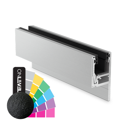 KAZIWALL Profil seitlich 2-teilig Glas 20.76/21.52mm L=2500mm, Alum. RAL struktur