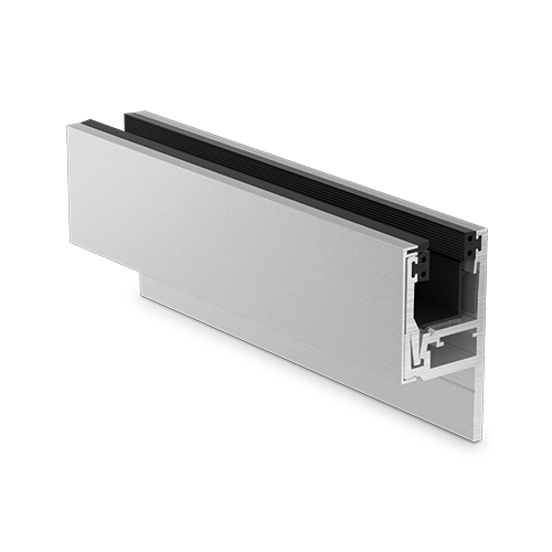 KAZIWALL zijkant profiel 2-delig glas 20.76/21.52mm L=5000mm, aluminium onbehandeld