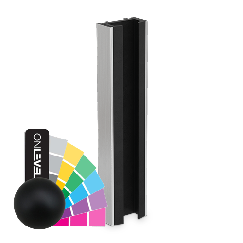 KAZIWALL muur profiel glas 16.76/17.52mm L=3000mm, aluminium RAL structuur