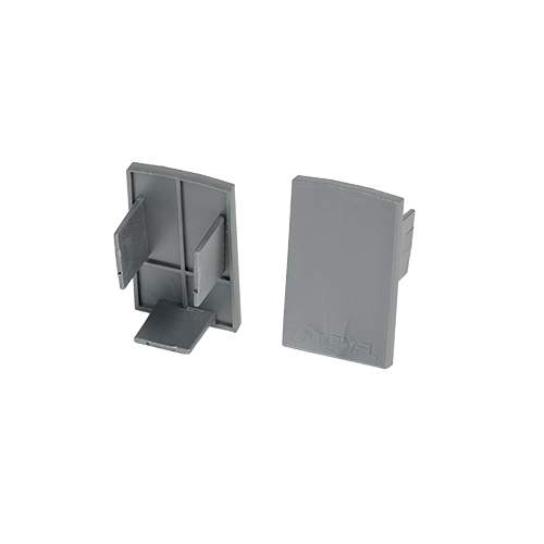 STARTRACK eindkap, glasdikte 8mm plastic grijs