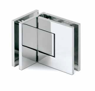 EXCITE porte de douche charn. verre-verre 90°, 2-directionnelle verre 8/10mm, chromé laiton