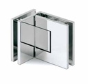 EXCITE douchedeur scharnier glas-glas 90°, 2-richtingen glas 8/10mm, messing verchroomd