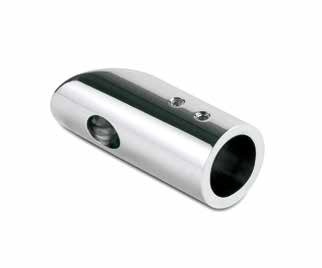Muur verbinder 45° voor buis Ø19mm, messing verchroomd
