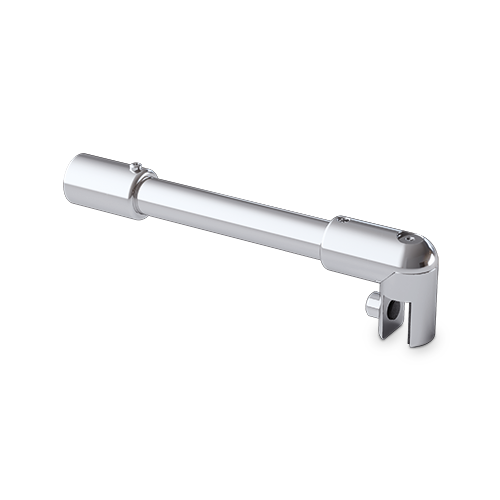 Stabi-Set Ø19mm Glas-Wand 90° Glas 6/8/10mm L(max)=1035mm, Messing Glanz verchromt