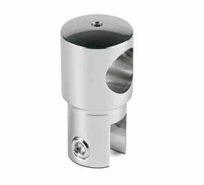 T-verbinder open voor buis Ø19mm en glas 6/8/10mm, messing verchroomd