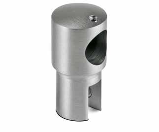 T-Verbinder Endstück rund Ø19mm und Glas 6/8/10mm, Messing glanzverchromt