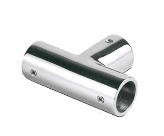 T-Verbinder rund Ø19mm, Messing Glanz verchromt