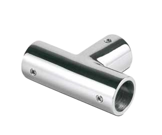 T-verbinder voor buis Ø19mm, messing verchroomd