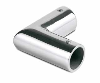 Hoek verbinder 90° voor buis Ø19mm, messing verchroomd