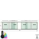 SunView Modell 1 Links/Rechts/Öffnung 3-spurig halbe Höhe L=xxxxmm (max. 9000mm) H=xxxxmm (max. 1700mm), Alum. RAL matt (exkl. Schlösser, Mitnehmer und Glas)