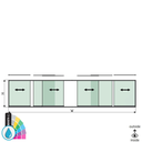SunView model 1 links/rechts opening 3-baans halve hoogte L=xxxxmm (max. 9000mm) H=xxxxmm (max. 1700mm), aluminium ARMOR RAL (excl. sloten, meenemers en glas)