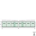 SunView model 1 links/rechts opening 4-baans halve hoogte L=xxxxmm (max. 12000mm) H=xxxxmm (max. 1700mm), aluminium natuur geanodiseerd (excl. sloten, meenemers en glas)