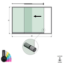 SunView model 2 left opening 2-lanes half height L=xxxxmm (max. 3000mm) H=xxxxmm (max. 1700mm), aluminum RAL matt (incl. stainless steel doorhandle and drivers excl. locks and glass)