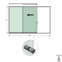 SunView model 2 left opening 3-lanes full height L=xxxxmm (max. 4500mm) H=xxxxmm (max. 2600mm), aluminum natural anodized (incl. stainless steel doorhandle and drivers excl. locks and glass)