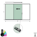 SunView modèle 2 ouverture à gauche 3-voies pleine hauteur L=xxxxmm (max. 4500mm) H=xxxxmm (max. 2600mm), aluminium RAL brillant (y compris acier inox. la poignée de porte et les conducteurs, à l’exception des serrures et des vitres)