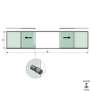 SunView model 2 links/rechts opening 3-baans halve hoogte L=xxxxmm (max. 9000mm) H=xxxxmm (max. 1700mm), aluminium natuur geanodiseerd (incl. rvs deurgreep en meenemers excl. sloten en glas)
