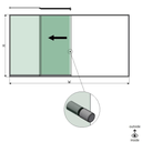 SunView model 2 opening links 4-baans volledige hoogte L=xxxxmm (max. 6000mm) H=xxxxmm (max. 2600mm), aluminium natuur geanodiseerd (incl. rvs deurgreep en meenemers excl. sloten en glas)