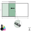 SunView model 2 left opening 4-lanes full height L=xxxxmm (max. 6000mm) H=xxxxmm (max. 2600mm), aluminum RAL shiny (incl. stainless steel doorhandle and drivers excl. locks and glass)