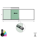 SunView model 2 left opening 4-lanes half height L=xxxxmm (max. 6000mm) H=xxxxmm (max. 1700mm), aluminum RAL shiny (incl. stainless steel doorhandle and drivers excl. locks and glass)