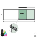 SunView model 2 right opening 4-lanes half height L=xxxxmm (max. 6000mm) H=xxxxmm (max. 1700mm), aluminum RAL matt (incl. stainless steel doorhandle and drivers excl. locks and glass)