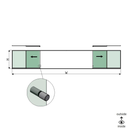 SunView model 2 links/rechts opening 4-baans halve hoogte L=xxxxmm (max. 12000mm) H=xxxxmm (max. 1700mm), aluminium natuur geanodiseerd (incl. rvs deurgreep en meenemers excl. sloten en glas)