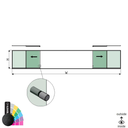 SunView model 2 left/right opening 4-lanes half height L=xxxxmm (max. 12000mm) H=xxxxmm (max. 1700mm), aluminum RAL structure (incl. stainless steel doorhandle and drivers excl. locks and glass)