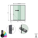 SunView model 3 right opening 2-lanes full height L=xxxxmm (max. 3000mm) H=xxxxmm (max. 2600mm), aluminum RAL shiny (incl. locks, stainless steel doorhandle and drivers excl. glass)
