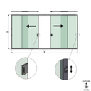 SunView Modell 3 Links/Rechts/Öffnung 2-spurig volle Höhe L=xxxxmm (max. 6000mm) H=xxxxmm (max. 2600mm), Aluminium natur eloxiert (inkl. Schlösser, Edelstah-Türgriff und Mitnehmer exkl. Glas)