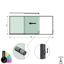 SunView Modell 3 linke Öffnung 3-spurig halbe Höhe L=xxxxmm (max. 4500mm) H=xxxxmm (max. 1700mm), Aluminium RAL glänzend (inkl. Schlösser, Edelstah-Türgriff und Mitnehmer exkl. Glas)
