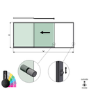 SunView model 3 opening links 3-baans halve hoogte L=xxxxmm (max. 4500mm) H=xxxxmm (max. 1700mm), aluminium RAL structuur (incl. sloten, rvs deurgreep en meenemers excl. glas)