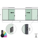 SunView model 3 left/right opening 3-lanes full height L=xxxxmm (max. 9000mm) H=xxxxmm (max. 2600mm), aluminum RAL matt (incl. locks, stainless steel doorhandle and drivers excl. glass)