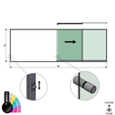 SunView model 3 right opening 4-lanes half height L=xxxxmm (max. 6000mm) H=xxxxmm (max. 1700mm), aluminum RAL shiny (incl. locks, stainless steel doorhandle and drivers excl. glass)