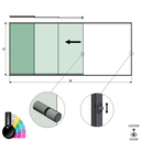 SunView model 3 opening links 5-baans volledige hoogte L=xxxxmm (max. 7500mm) H=xxxxmm (max. 2600mm), aluminium RAL glanzend (incl. sloten, rvs deurgreep en meenemers excl. glas)